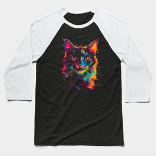Wwos Whimsical Rainbow Kitty Cutest Colorful Cat Baseball T-Shirt